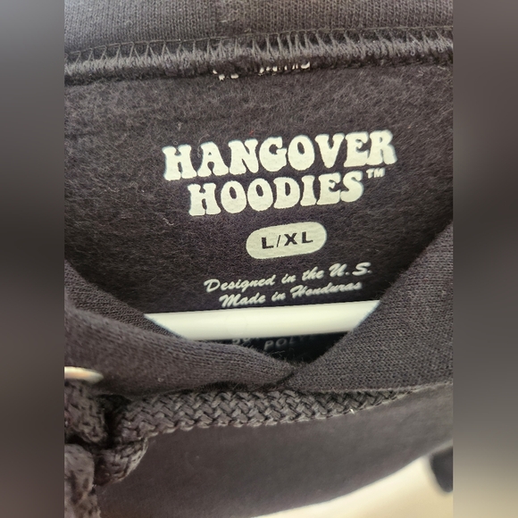 HANGOVER HOODIES Stupid Happy Hoodie in Black - Picture 6 of 6